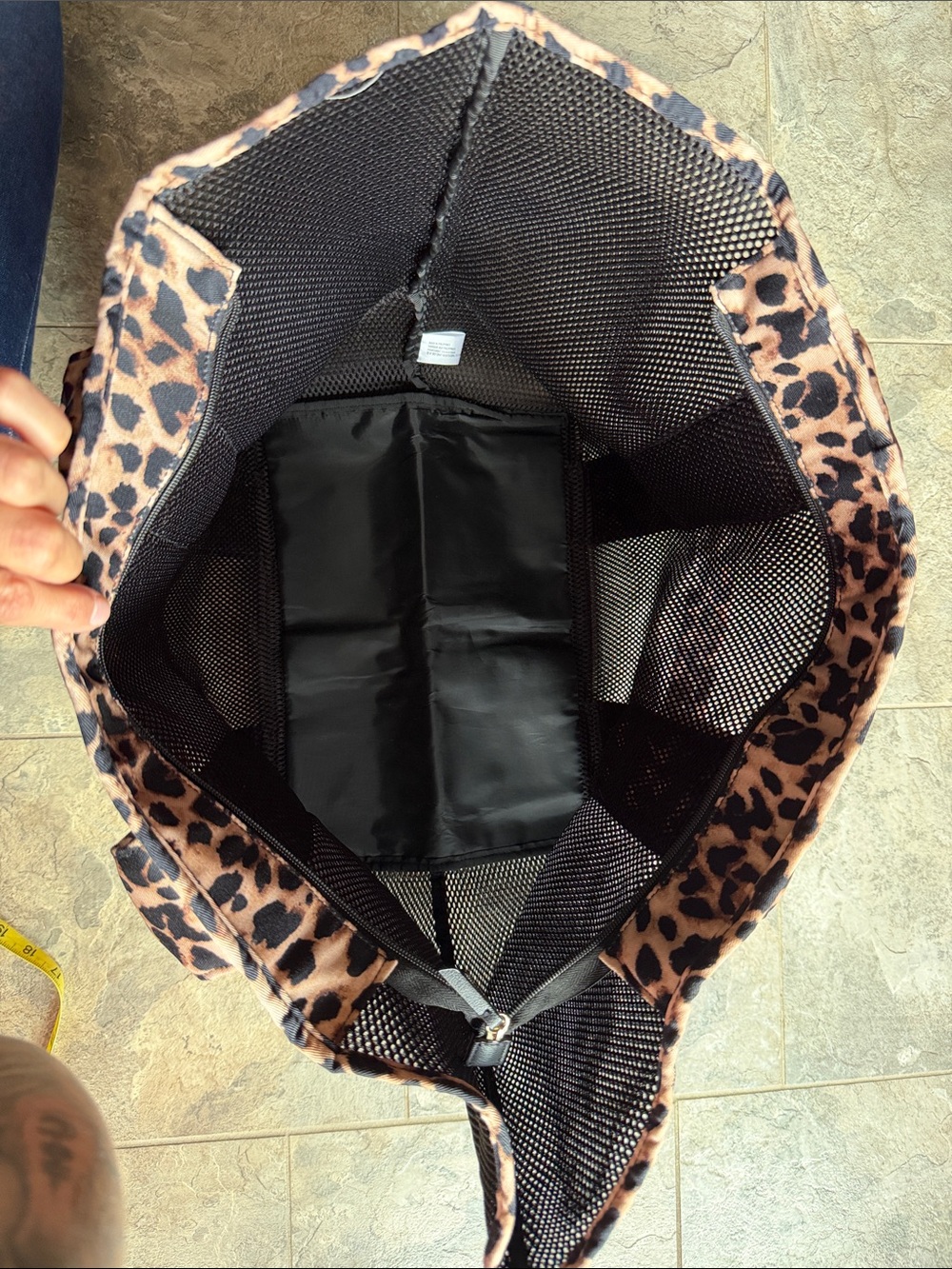 NWT Victoria's Secret Black Tote with Leopard-Print Trim - Picture 8 of 9